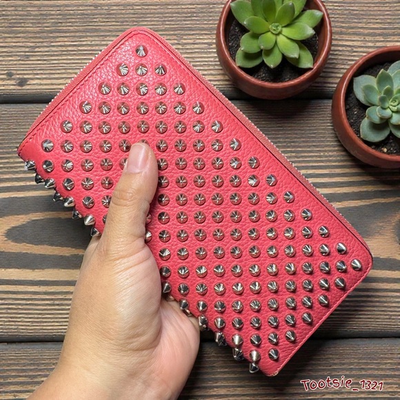 CHRISTIAN LOUBOUTIN - Panettone spiked Pink long wallet - Picture 6 of 13